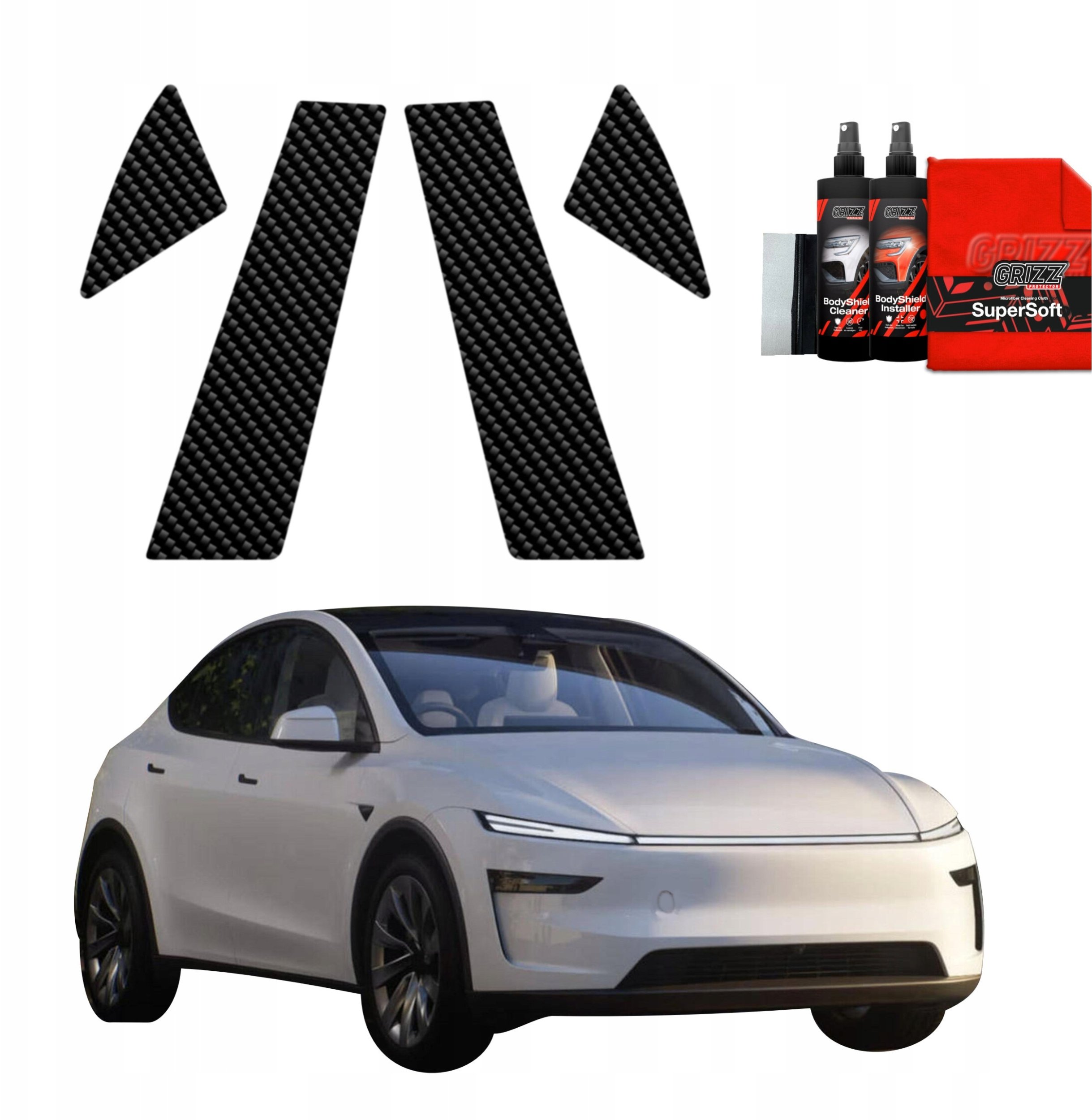GrizzGlass  karbonowasłupki GrizzGlass BodyShield do Tesla